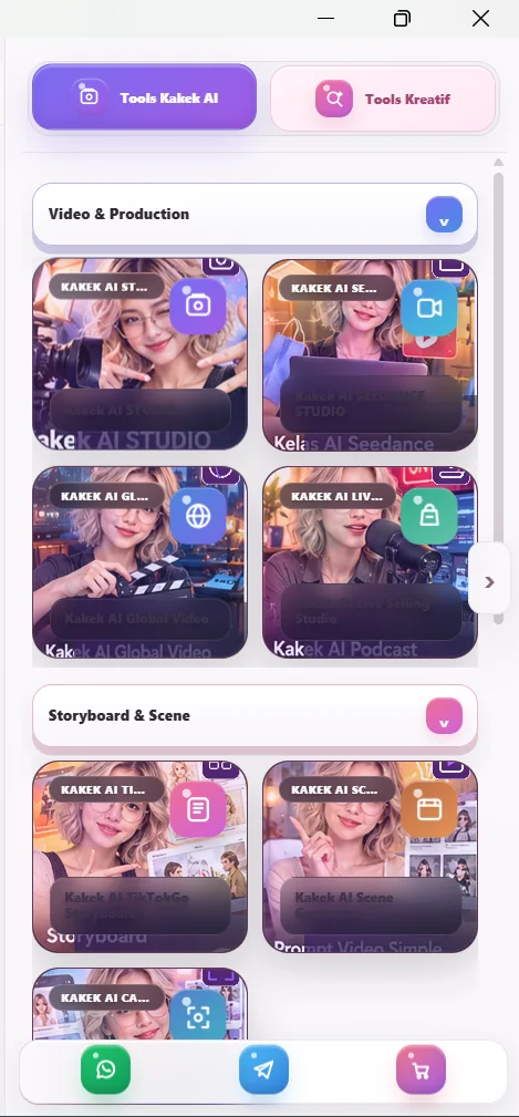 Tools Kakek AI: Video & Production dan Storyboard & Scene